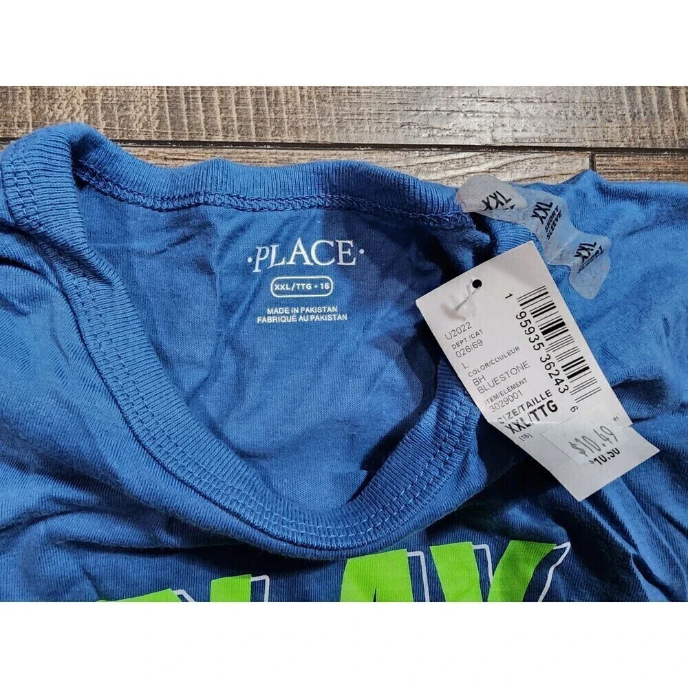 NEW The Children's Place Boy's Short Sleeve T-Shirt size XXL 16 Play Win Repeat
